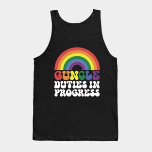 Guncle Duties in Progress Rainbow – lgbt gay uncle Guncle's Day  humorous brother gift Tank Top